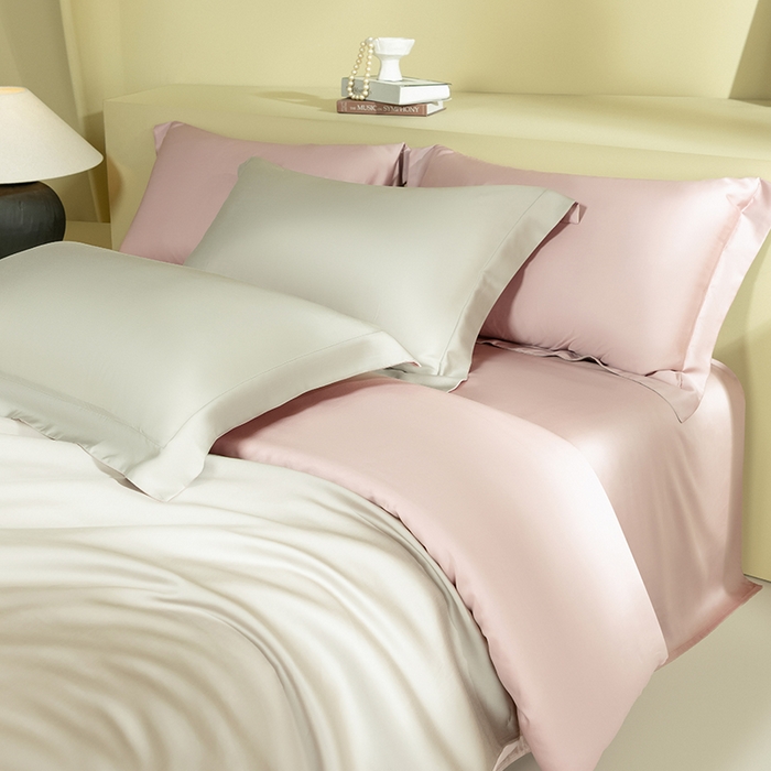 91家纺网 家纺一手货源 找家纺 （总）618家纺 2026新款A类奥地利进口兰精天丝拼色四件套系列