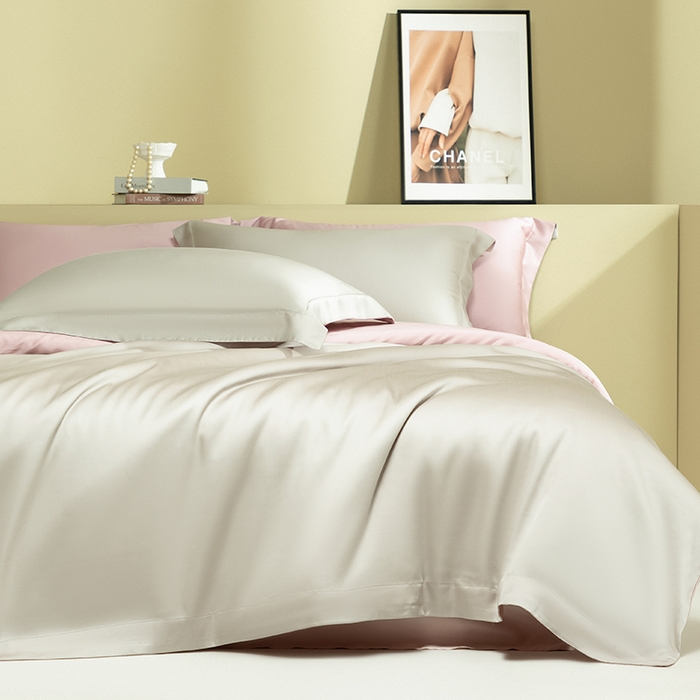 91家纺网 家纺一手货源 找家纺 （总）618家纺 2026新款A类奥地利进口兰精天丝拼色四件套系列