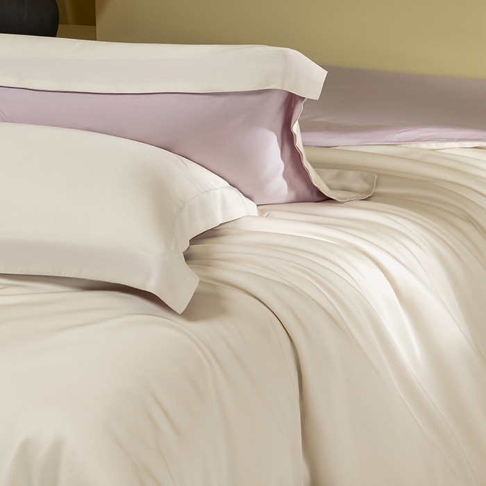 91家纺网 家纺一手货源 找家纺 618家纺 2026新款A类奥地利进口兰精天丝拼色四件套系列 天丝双拼香芋