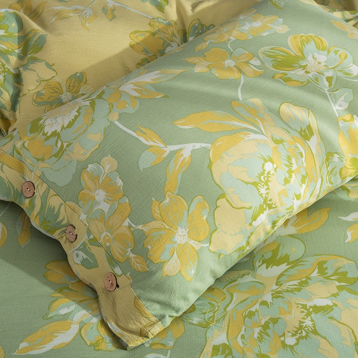 91家纺网 家纺一手货源 找家纺 （总）库里梦家纺 2026春夏新款直播专供爆款色织复古双层纱四件套