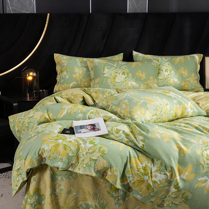 （总）库里梦家纺 2026春夏新款直播专供爆款色织复古双层纱四件套