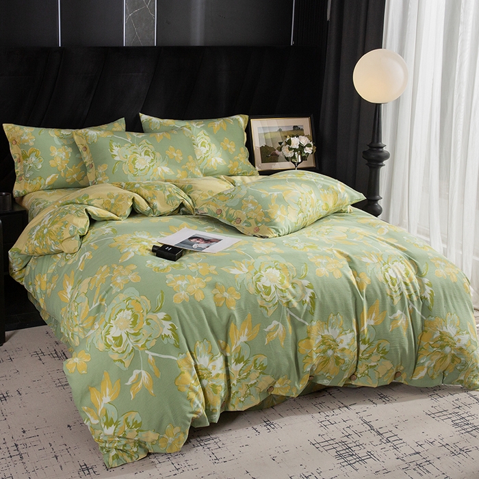 91家纺网 家纺一手货源 找家纺 （总）库里梦家纺 2026春夏新款直播专供爆款色织复古双层纱四件套