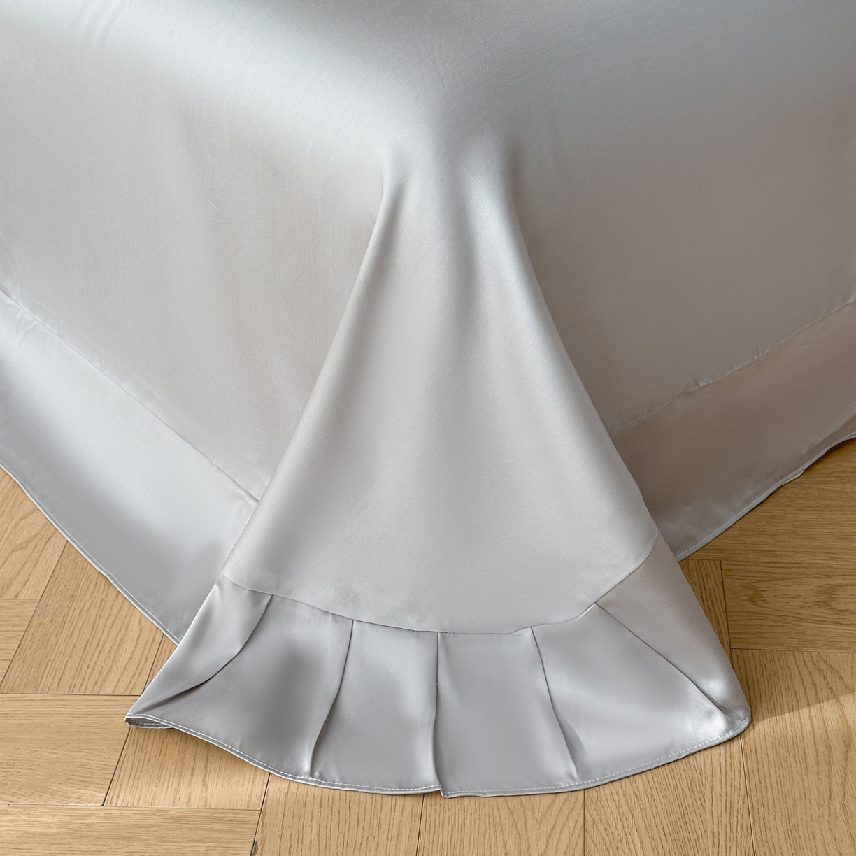 91家纺网 家纺一手货源 找家纺 启航家居 2026新款春夏天丝莱赛尔数码印花四件套 烟花间粉