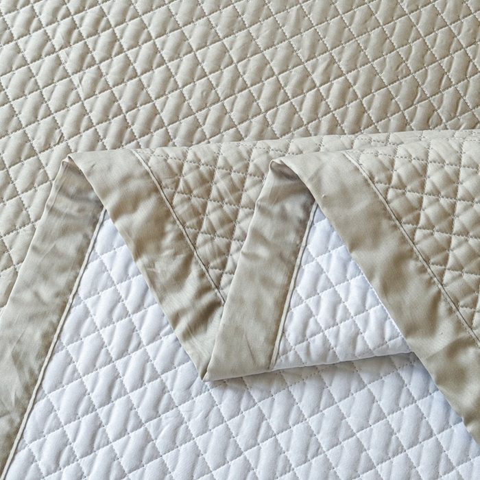 91家纺网 家纺一手货源 找家纺 法芙娜家纺 2026新款100S长绒棉床盖三件套 浅灰