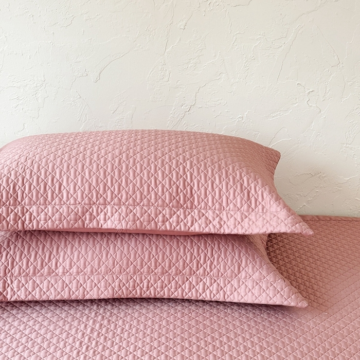 91家纺网 家纺一手货源 找家纺 法芙娜家纺 2026新款100S长绒棉床盖三件套 深粉