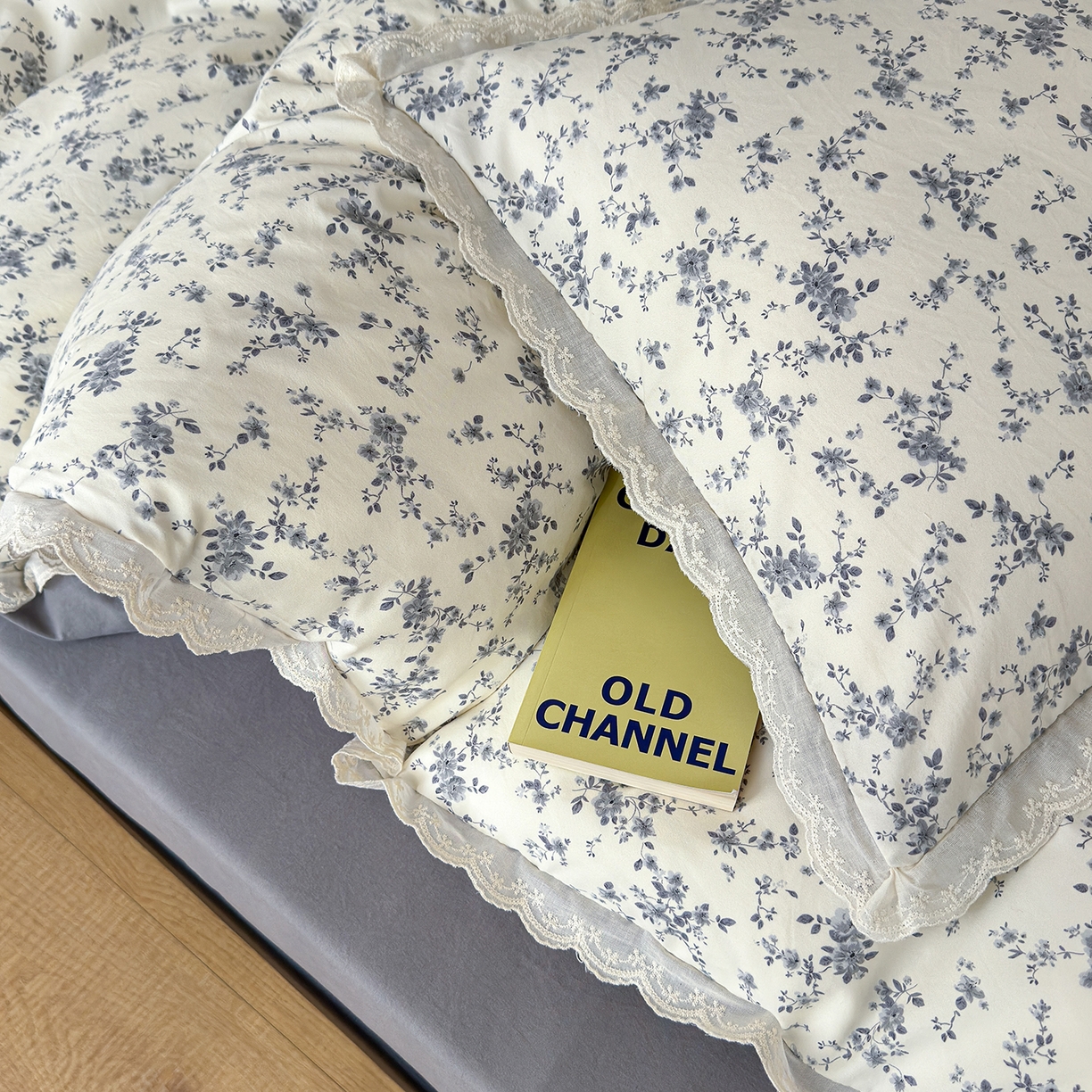 91家纺网 家纺一手货源 找家纺 铺尚美家纺 2026新款田园韩版花边款小碎花古法水洗仿棉A类云感棉四件套 花间梦