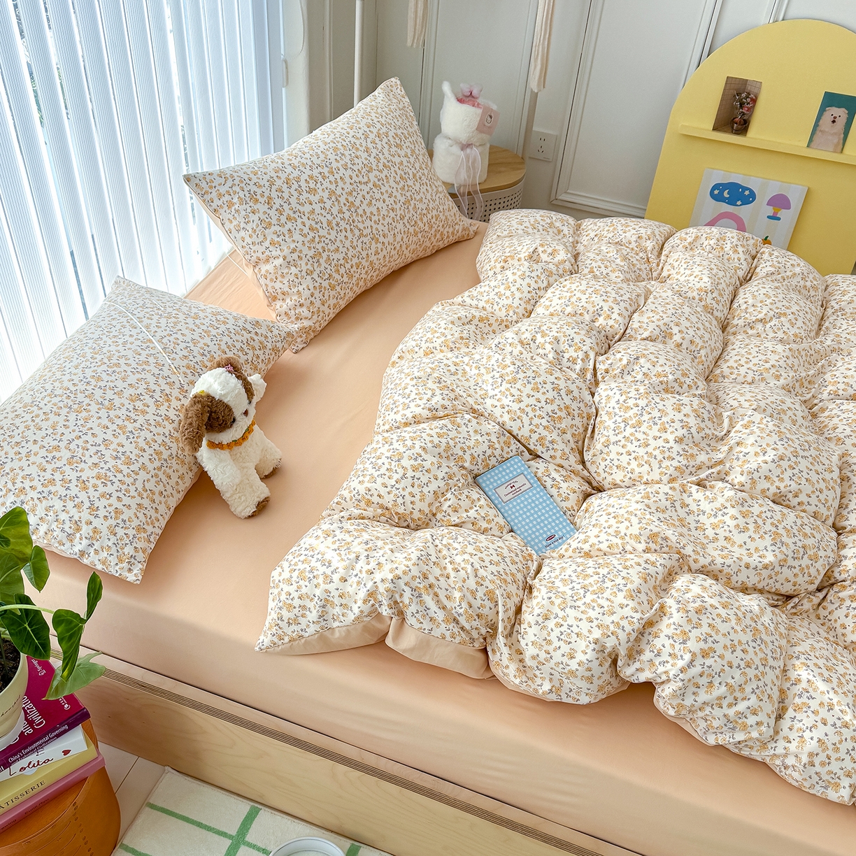 91家纺网 家纺一手货源 找家纺 （总）铺尚美家纺 2026新款春款A类古法水洗仿棉云感棉小布袋四件套