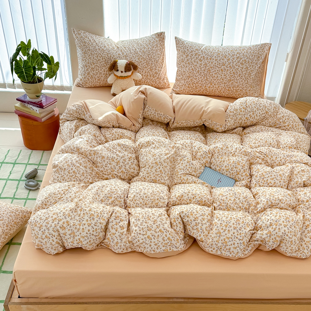 91家纺网 家纺一手货源 找家纺 （总）铺尚美家纺 2026新款春款A类古法水洗仿棉云感棉小布袋四件套