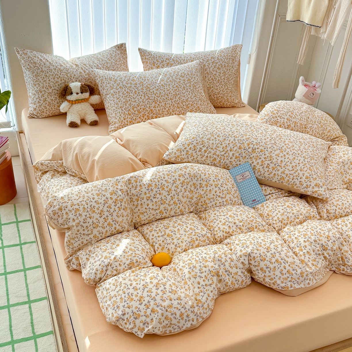 91家纺网 家纺一手货源 找家纺 （总）铺尚美家纺 2026新款春款A类古法水洗仿棉云感棉小布袋四件套