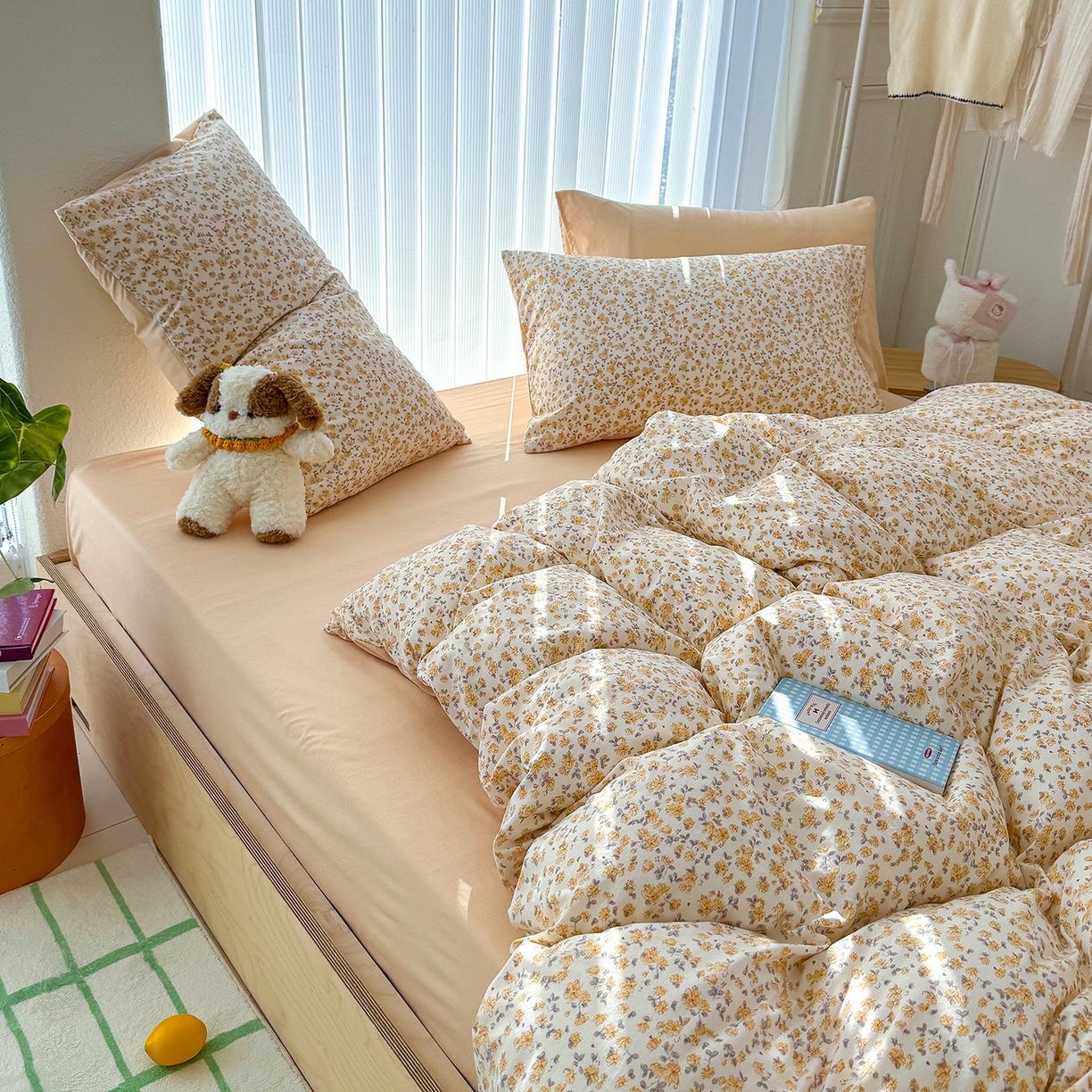 91家纺网 家纺一手货源 找家纺 （总）铺尚美家纺 2026新款春款A类古法水洗仿棉云感棉小布袋四件套