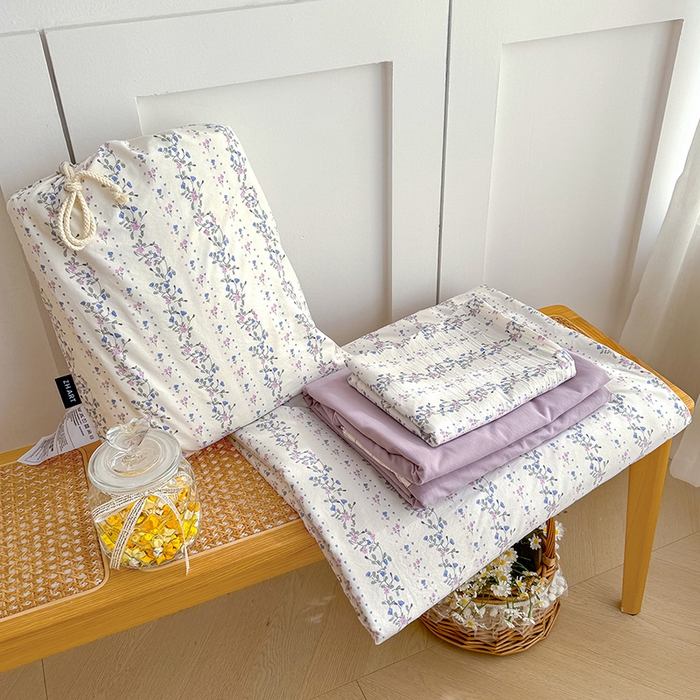 91家纺网 家纺一手货源 找家纺 （总）铺尚美家纺 2026新款春款A类古法水洗仿棉云感棉小布袋四件套