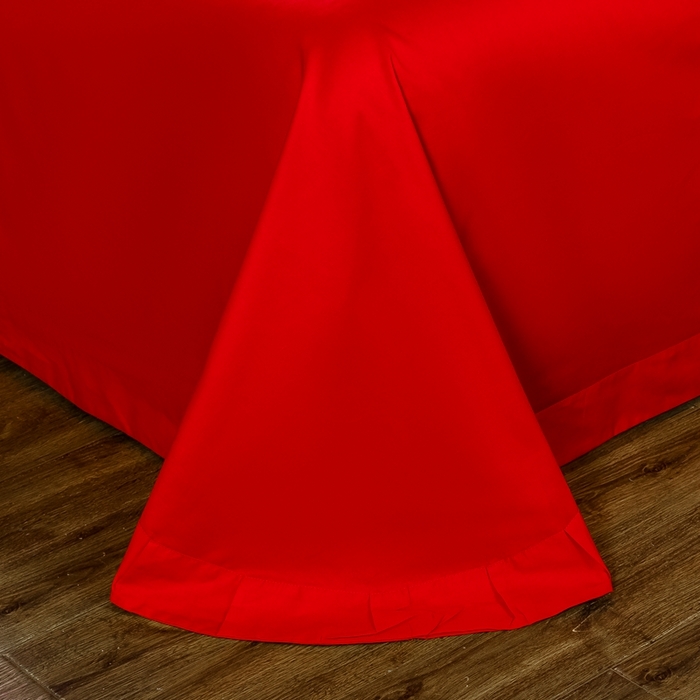 91家纺网 家纺一手货源 找家纺 慕她家纺 慕她畅销款全棉纯棉婚庆四件套大红色刺绣结婚床上用品 百子迎亲