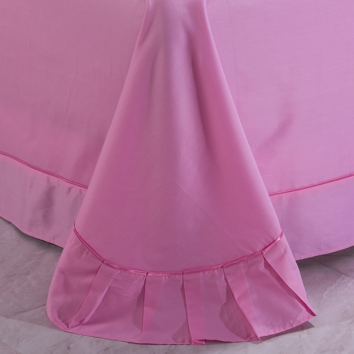 91家纺网 家纺一手货源 找家纺 慕她家纺 慕她畅销款全棉纯棉婚庆四件套大红色刺绣结婚床上用品 花蔓喜多 粉色