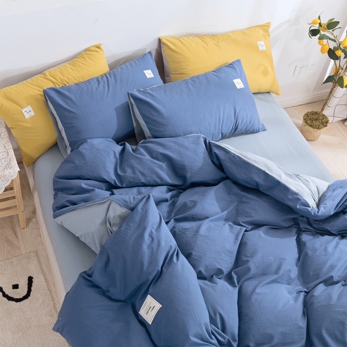 91家纺网 家纺一手货源 找家纺 （总）贝尔 PELLHOME 全棉纯棉水洗棉四件套1.5m1.8m纯色北欧风简约（可抖音代发）