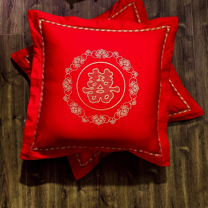 91家纺网 家纺一手货源 找家纺 慕她家纺 慕她畅销款全棉纯棉婚庆四件套大红色刺绣结婚床上用品 皇家婚礼