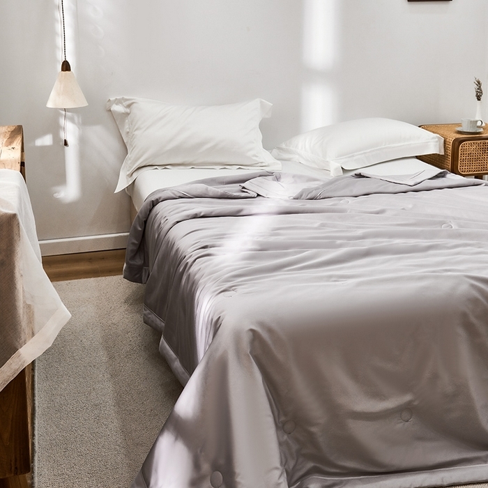 91家纺网 家纺一手货源 找家纺 （总）贝尔 PELLHOME 60s兰精天丝纯色夏被夏凉被（可抖音代发）