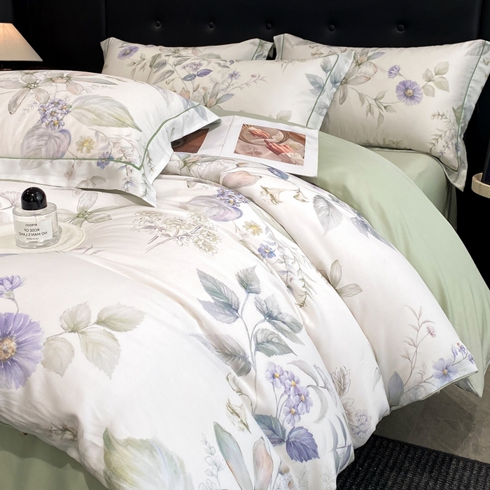 91家纺网 家纺一手货源 找家纺 （总）启航家居 2026新款春夏天丝莱赛尔数码印花四件套