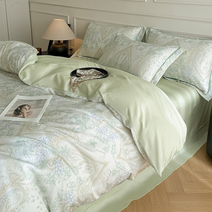 91家纺网 家纺一手货源 找家纺 （总）启航家居 2026新款春夏天丝莱赛尔数码印花四件套