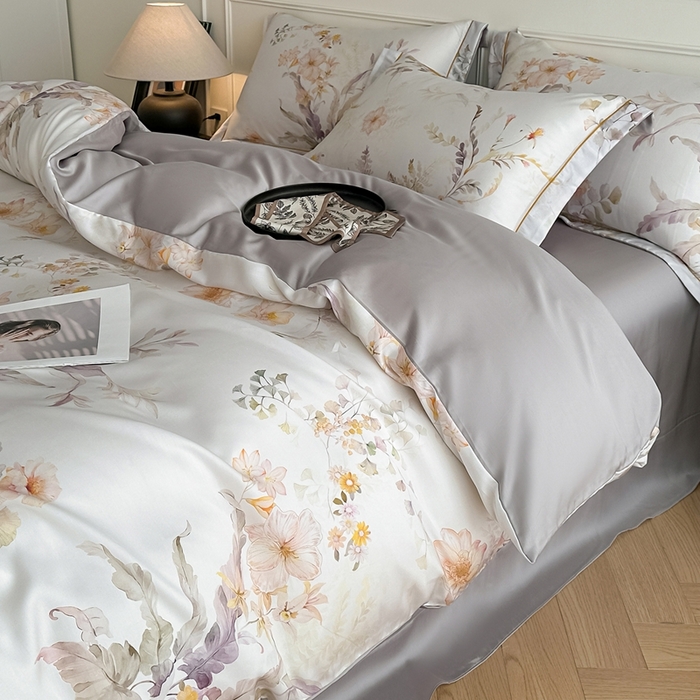 91家纺网 家纺一手货源 找家纺 （总）启航家居 2026新款春夏天丝莱赛尔数码印花四件套