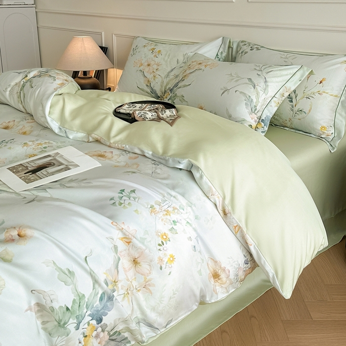 91家纺网 家纺一手货源 找家纺 （总）启航家居 2026新款春夏天丝莱赛尔数码印花四件套