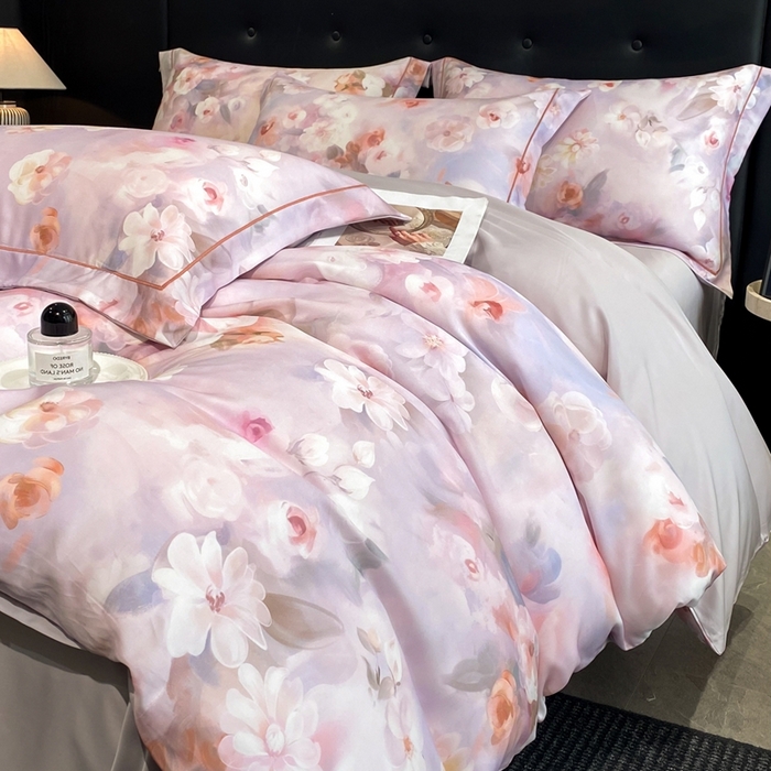 91家纺网 家纺一手货源 找家纺 （总）启航家居 2026新款春夏天丝莱赛尔数码印花四件套