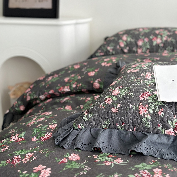 91家纺网 家纺一手货源 找家纺 佰织鑫家居 2026新款全棉法式砂洗棉花床盖款被套四件套 小美