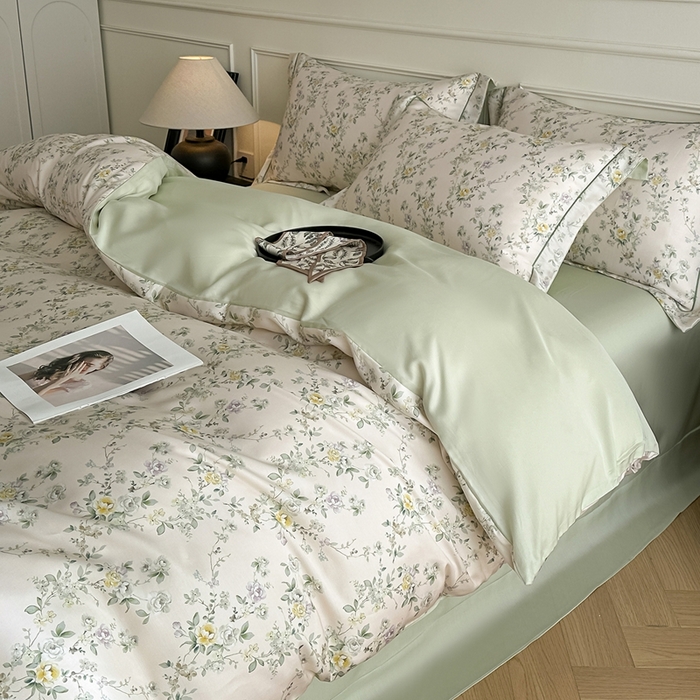 91家纺网 家纺一手货源 找家纺 （总）启航家居 2026新款春夏天丝莱赛尔数码印花四件套