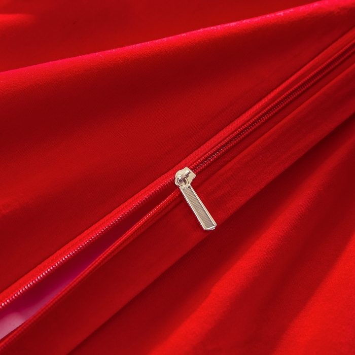 91家纺网 家纺一手货源 找家纺 慕她家纺 慕她畅销款全棉纯棉婚庆四件套大红色刺绣结婚床上用品 龙凤贺喜