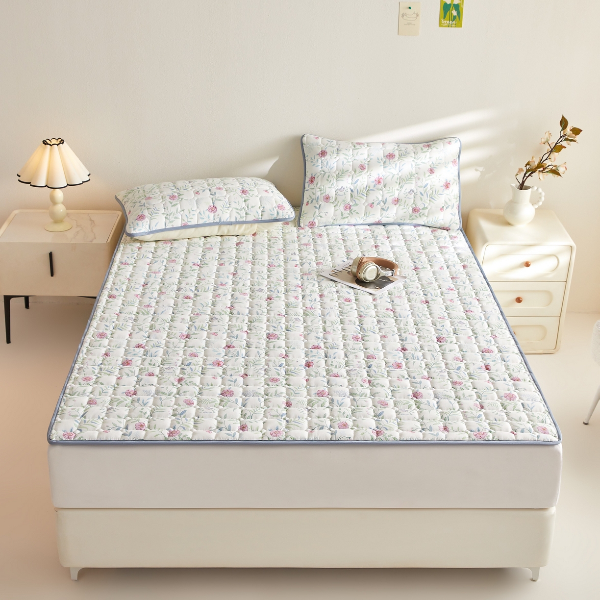 91家纺网 家纺一手货源 找家纺 （总）小桃姐家纺 2026新款四季夹棉防水床护垫 隔脏床垫姨妈垫儿童隔尿垫夹棉枕套