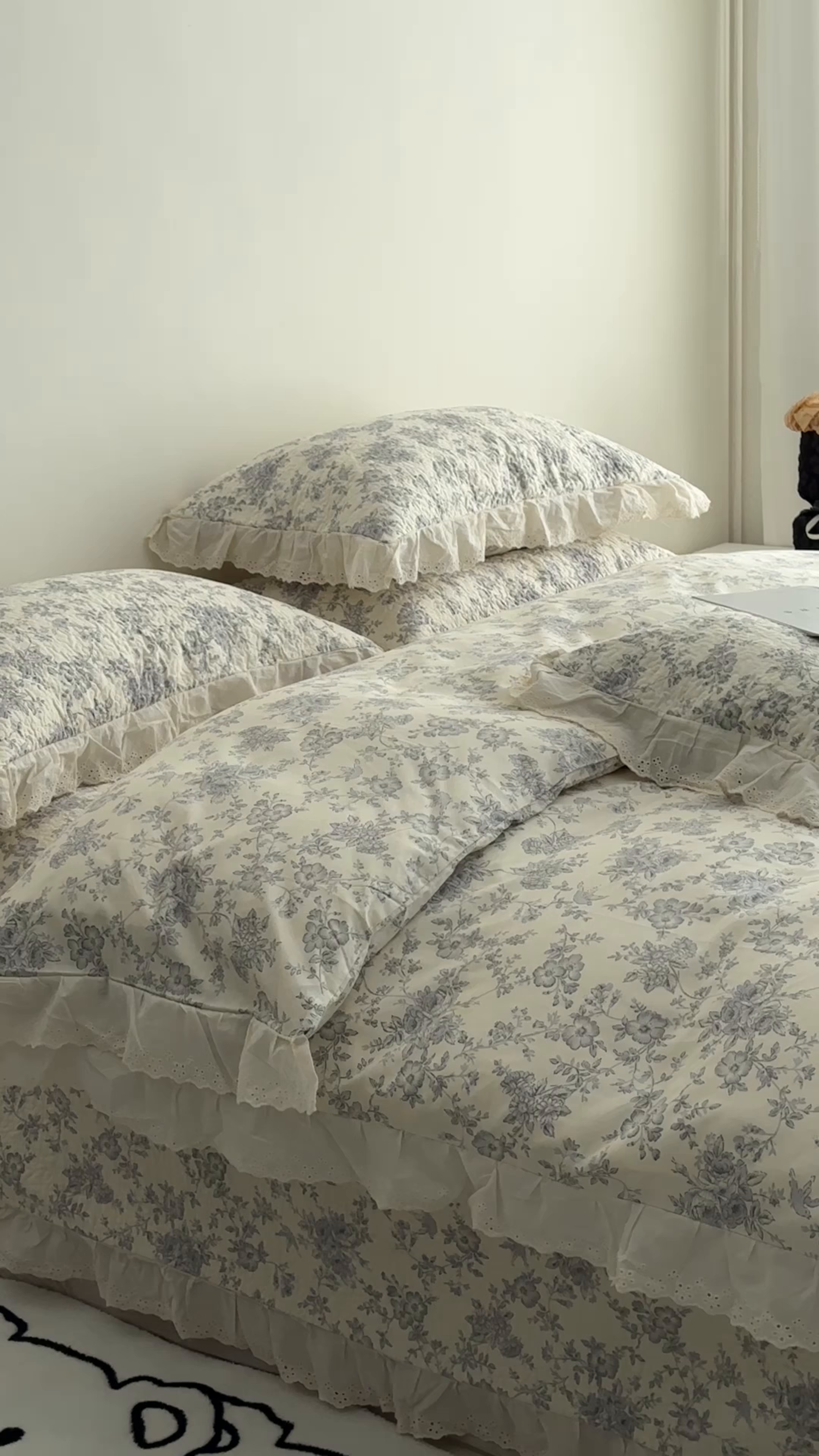 91家纺网 家纺一手货源 找家纺 佰织鑫家居 2026新款全棉法式砂洗棉花床盖款被套四件套 赫本