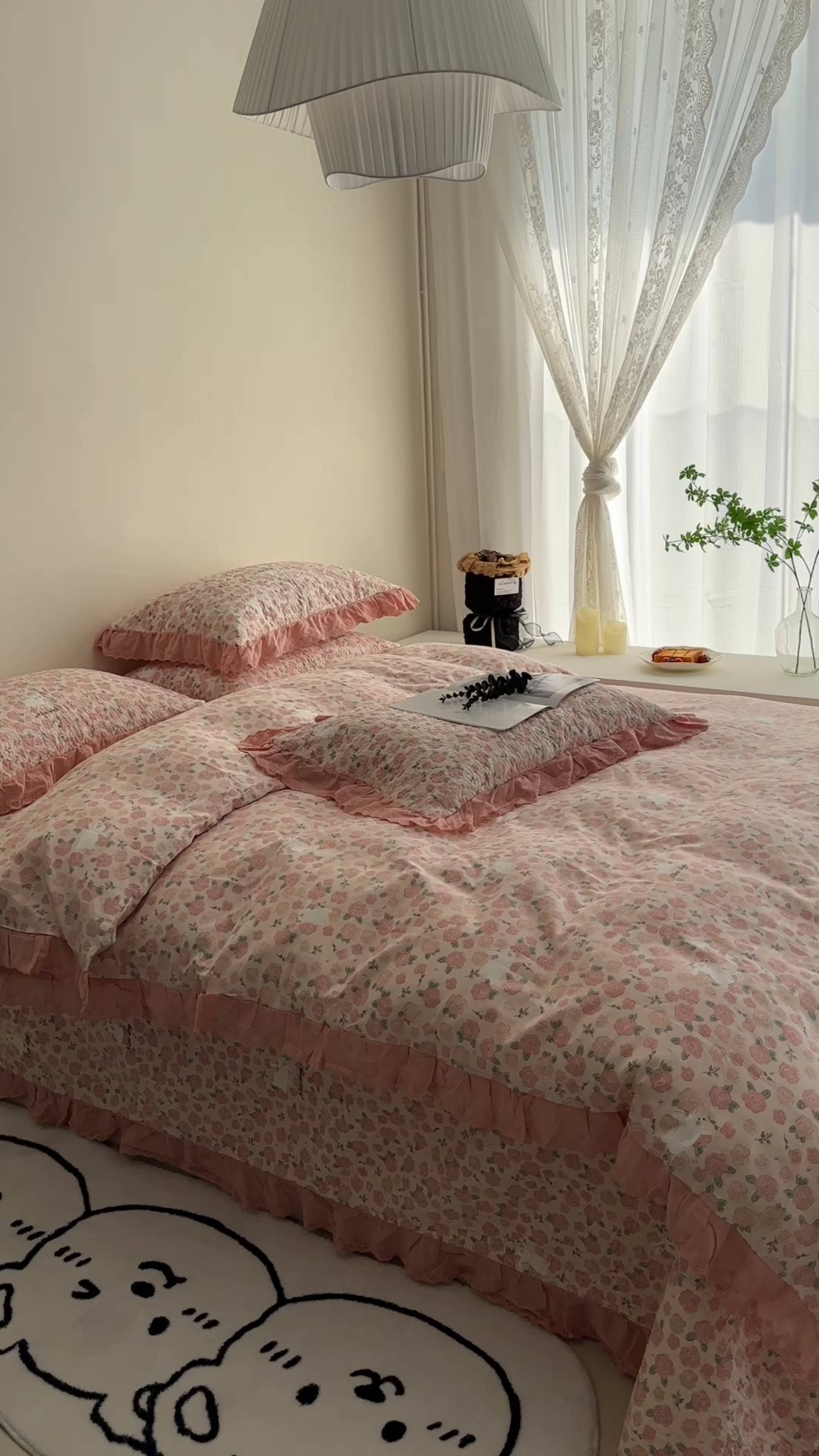 91家纺网 家纺一手货源 找家纺 佰织鑫家居 2026新款全棉法式砂洗棉花床盖款被套四件套 爱情故事