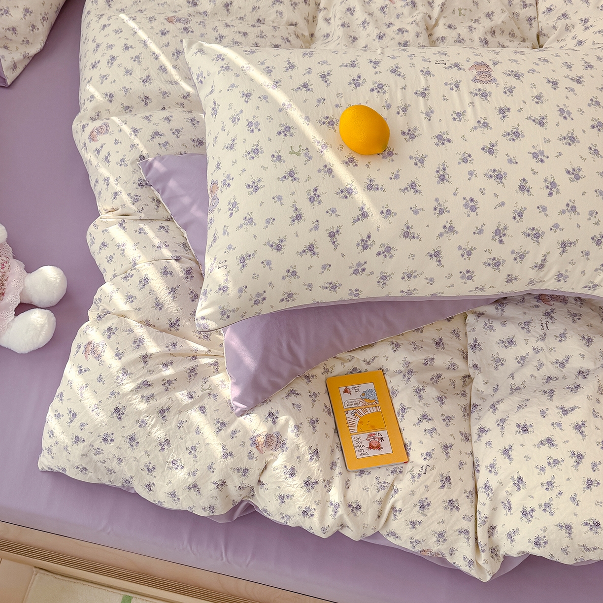 91家纺网 家纺一手货源 找家纺 铺尚美家纺 2026新款春款A类古法水洗仿棉云感棉小布袋四件套 花园小免