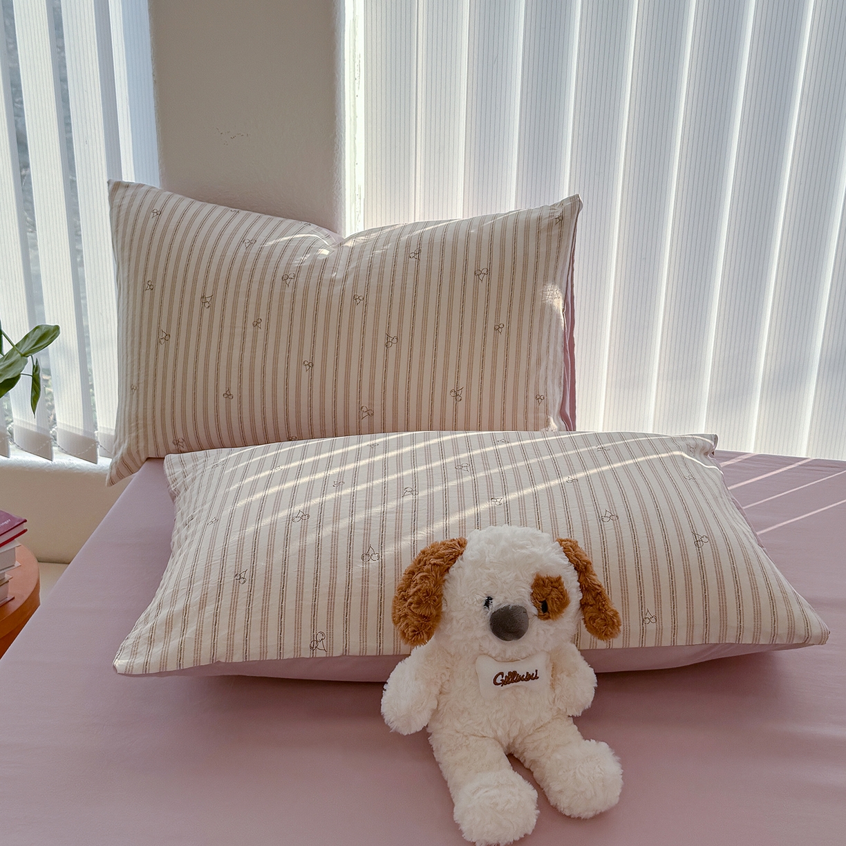 91家纺网 家纺一手货源 找家纺 铺尚美家纺 2026新款春款A类古法水洗仿棉云感棉小布袋四件套 晚樱落落