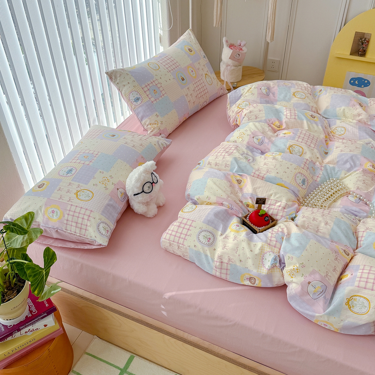 91家纺网 家纺一手货源 找家纺 铺尚美家纺 2026新款春款A类古法水洗仿棉云感棉小布袋四件套 童趣