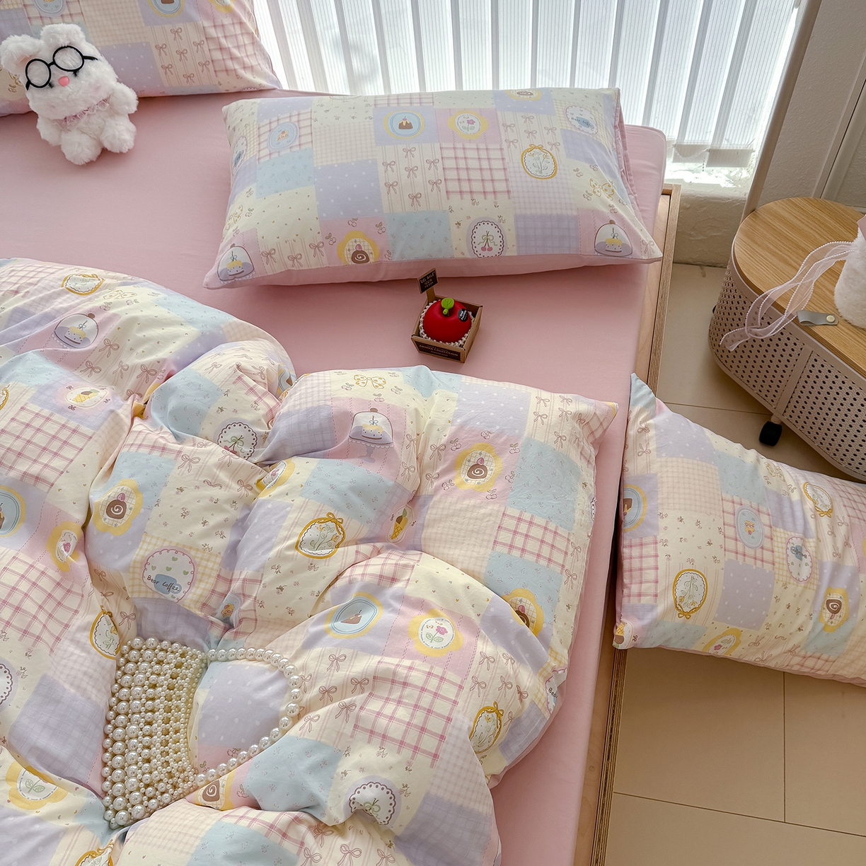 91家纺网 家纺一手货源 找家纺 铺尚美家纺 2026新款春款A类古法水洗仿棉云感棉小布袋四件套 童趣