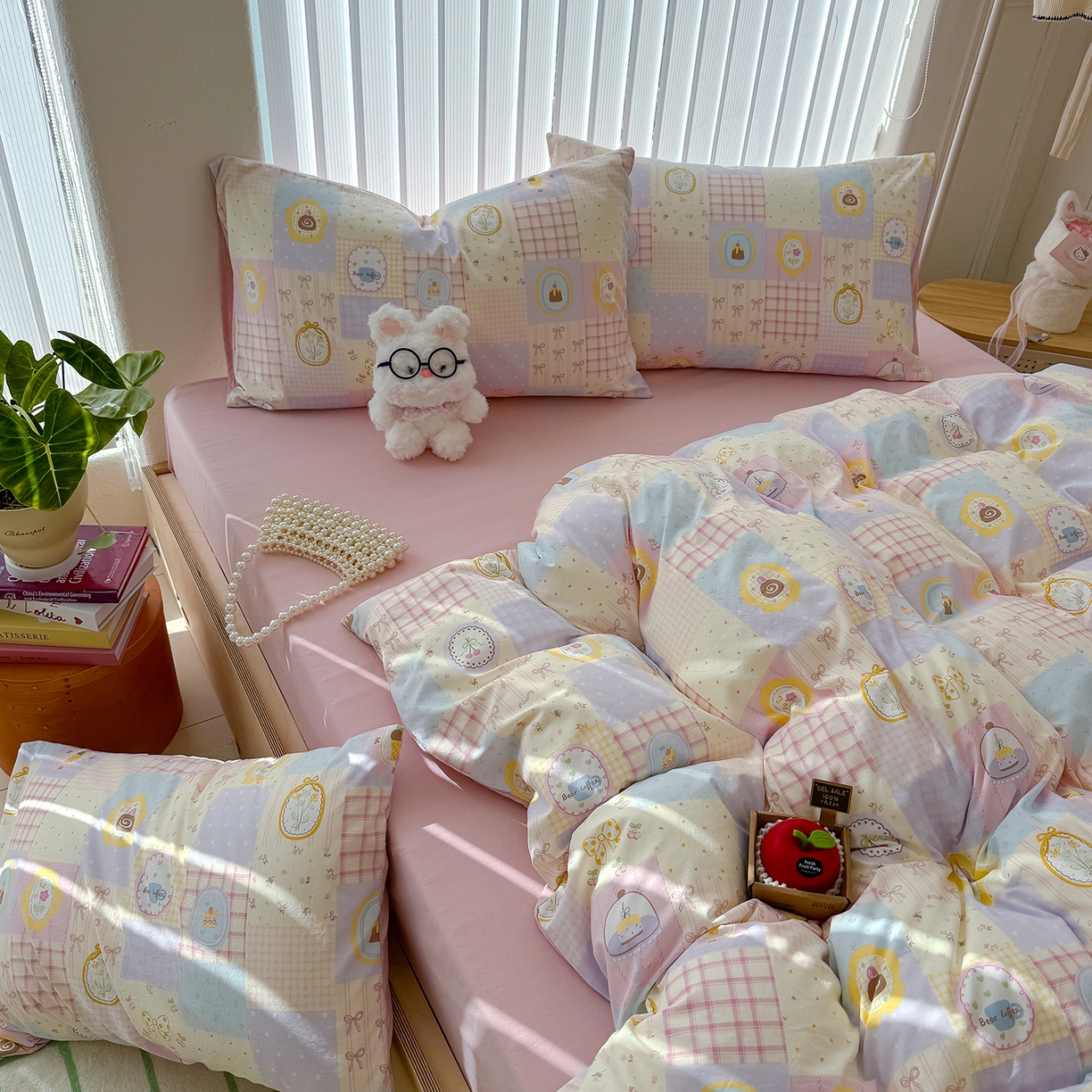 91家纺网 家纺一手货源 找家纺 铺尚美家纺 2026新款春款A类古法水洗仿棉云感棉小布袋四件套 童趣