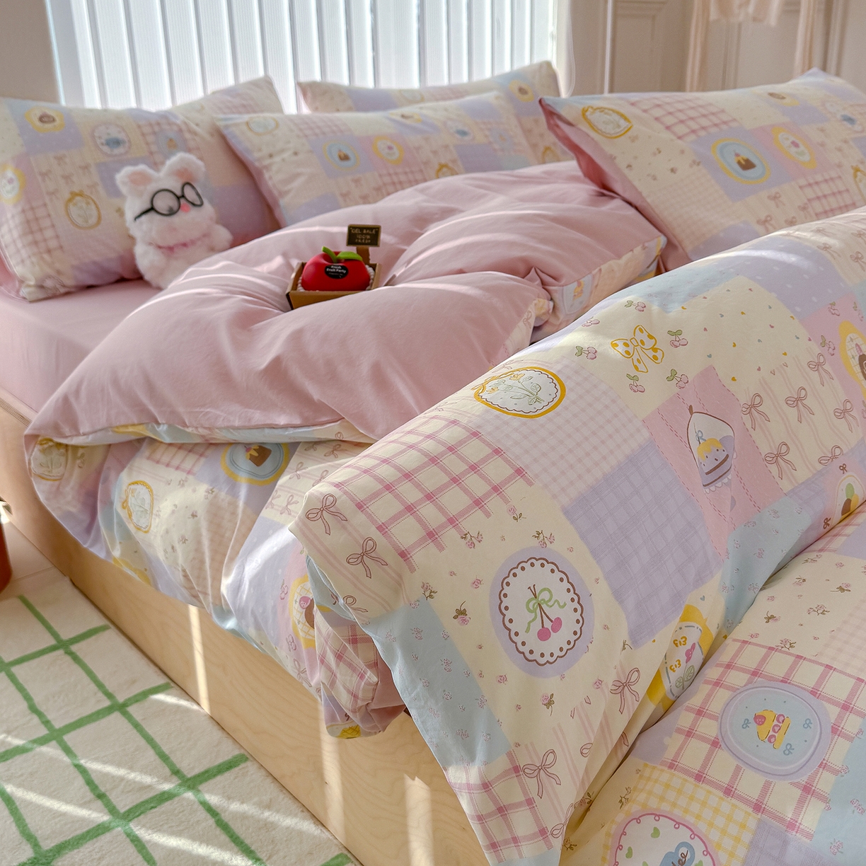 91家纺网 家纺一手货源 找家纺 铺尚美家纺 2026新款春款A类古法水洗仿棉云感棉小布袋四件套 童趣