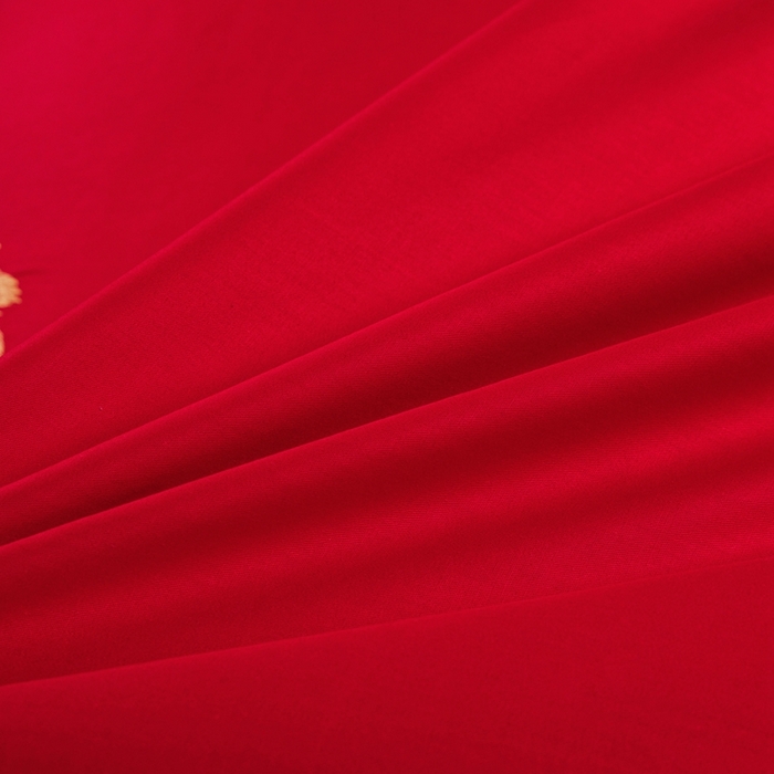 91家纺网 家纺一手货源 找家纺 慕她家纺 慕她畅销款全棉纯棉婚庆四件套大红色刺绣结婚床上用品 盘龙舞凤