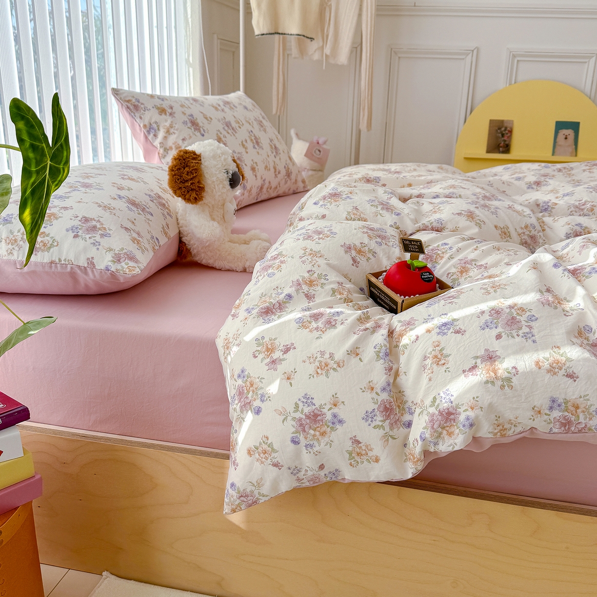 91家纺网 家纺一手货源 找家纺 铺尚美家纺 2026新款春款A类古法水洗仿棉云感棉小布袋四件套 伊水芙蓉