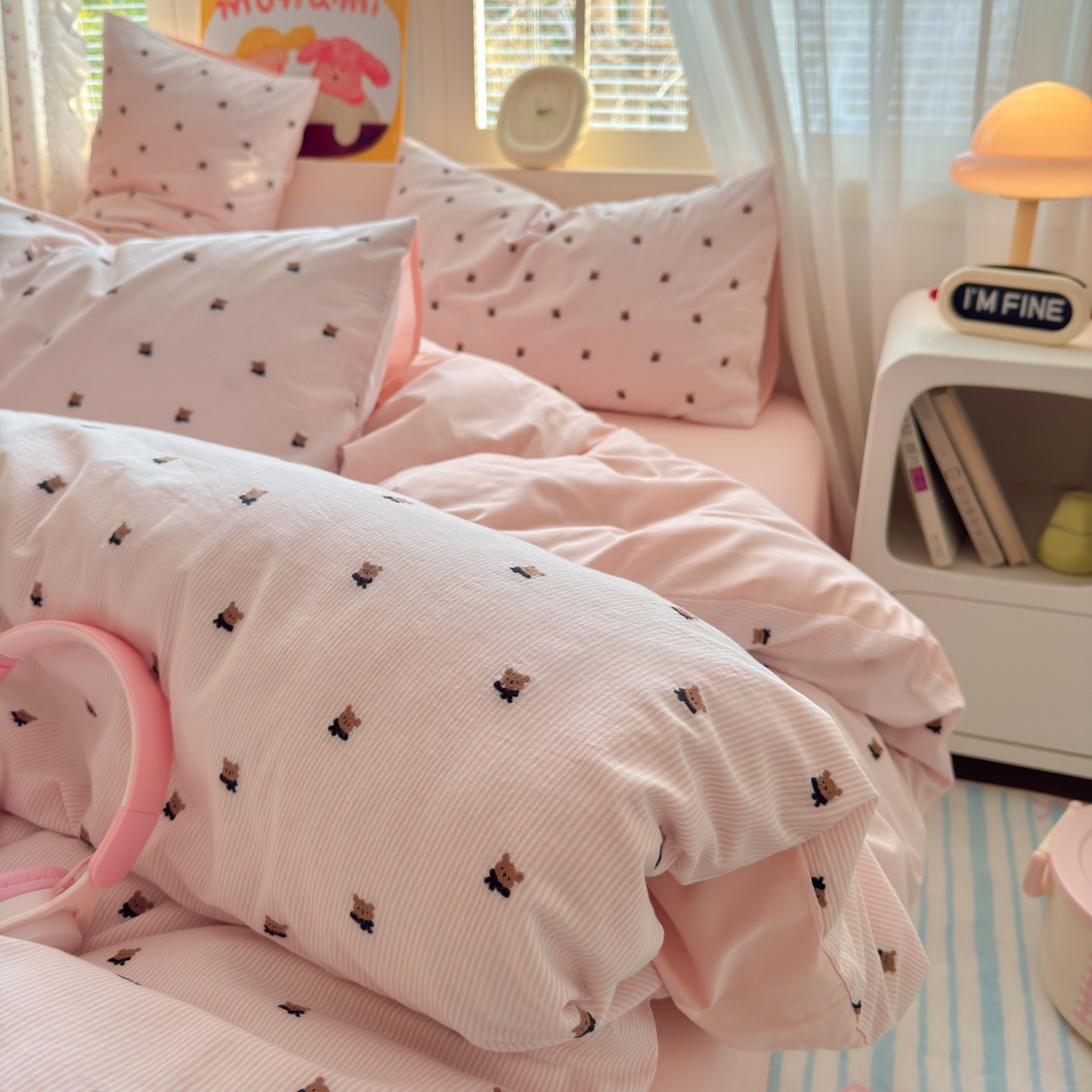 91家纺网 家纺一手货源 找家纺 寐居家纺 2026新款舒适全棉水洗棉提花四件套 提花-小熊玉