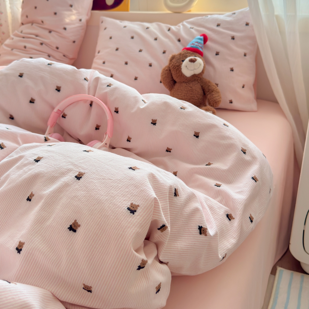 91家纺网 家纺一手货源 找家纺 寐居家纺 2026新款舒适全棉水洗棉提花四件套 提花-小熊玉