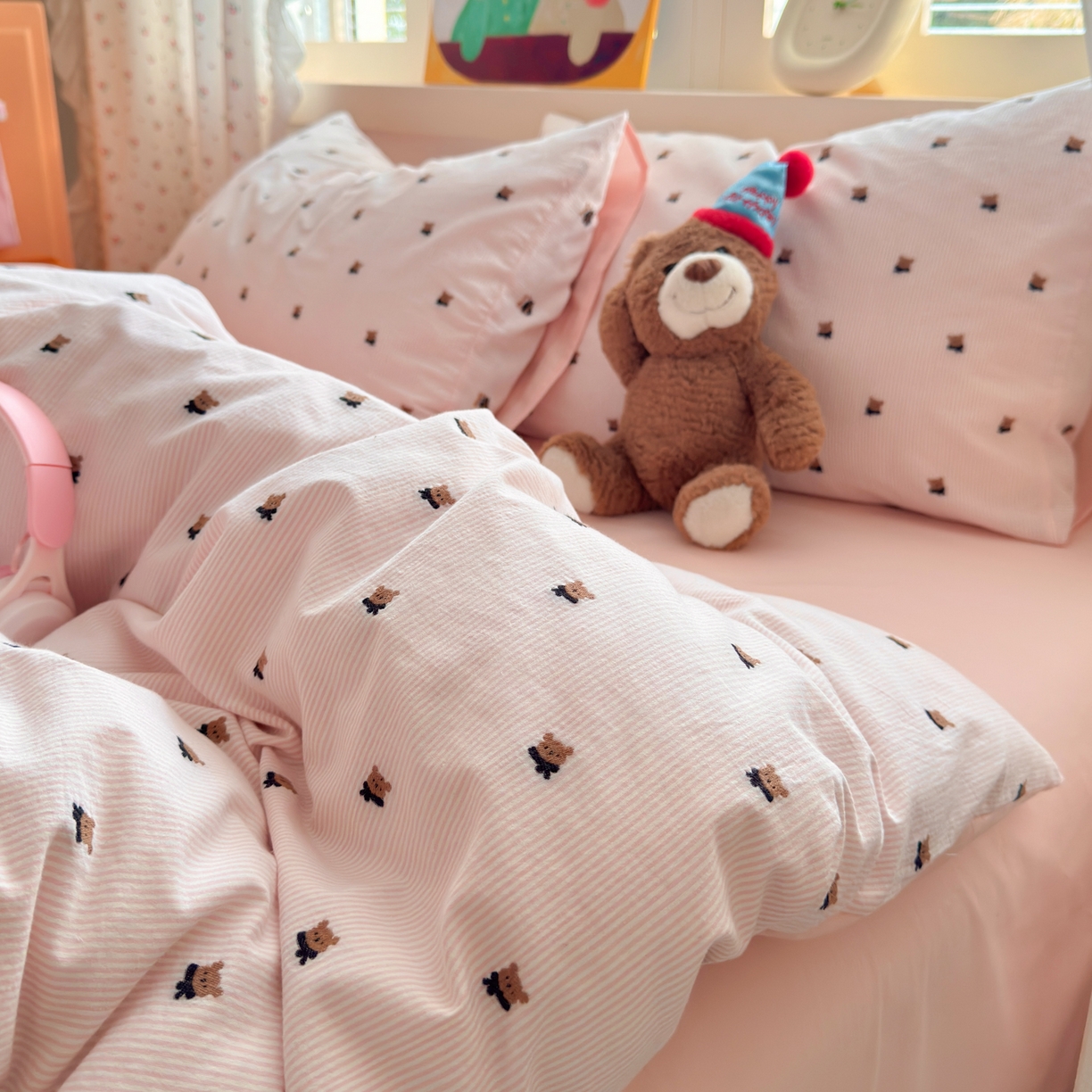 91家纺网 家纺一手货源 找家纺 寐居家纺 2026新款舒适全棉水洗棉提花四件套 提花-小熊玉