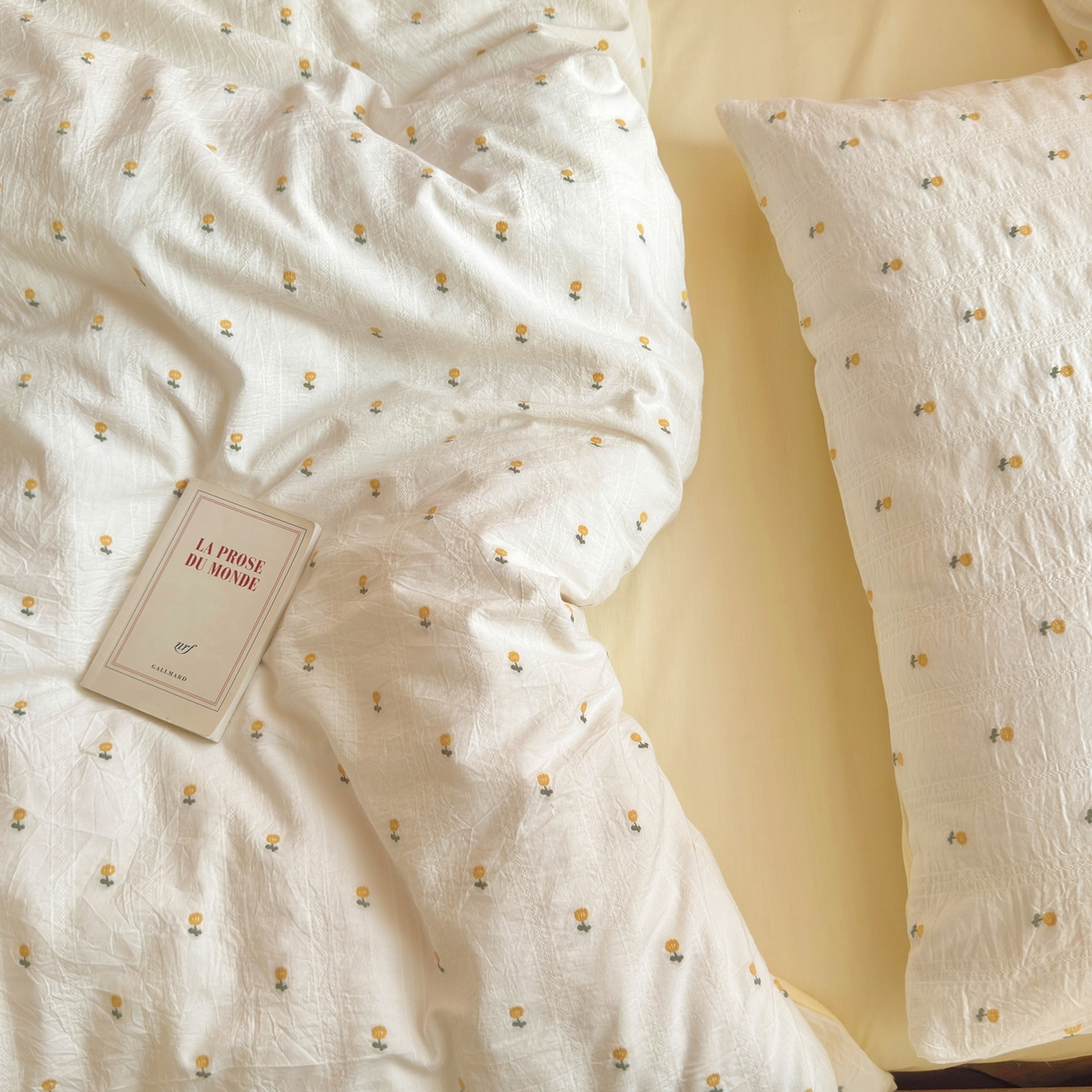 91家纺网 家纺一手货源 找家纺 寐居家纺 2026新款舒适全棉水洗棉提花四件套 提花-小黄花