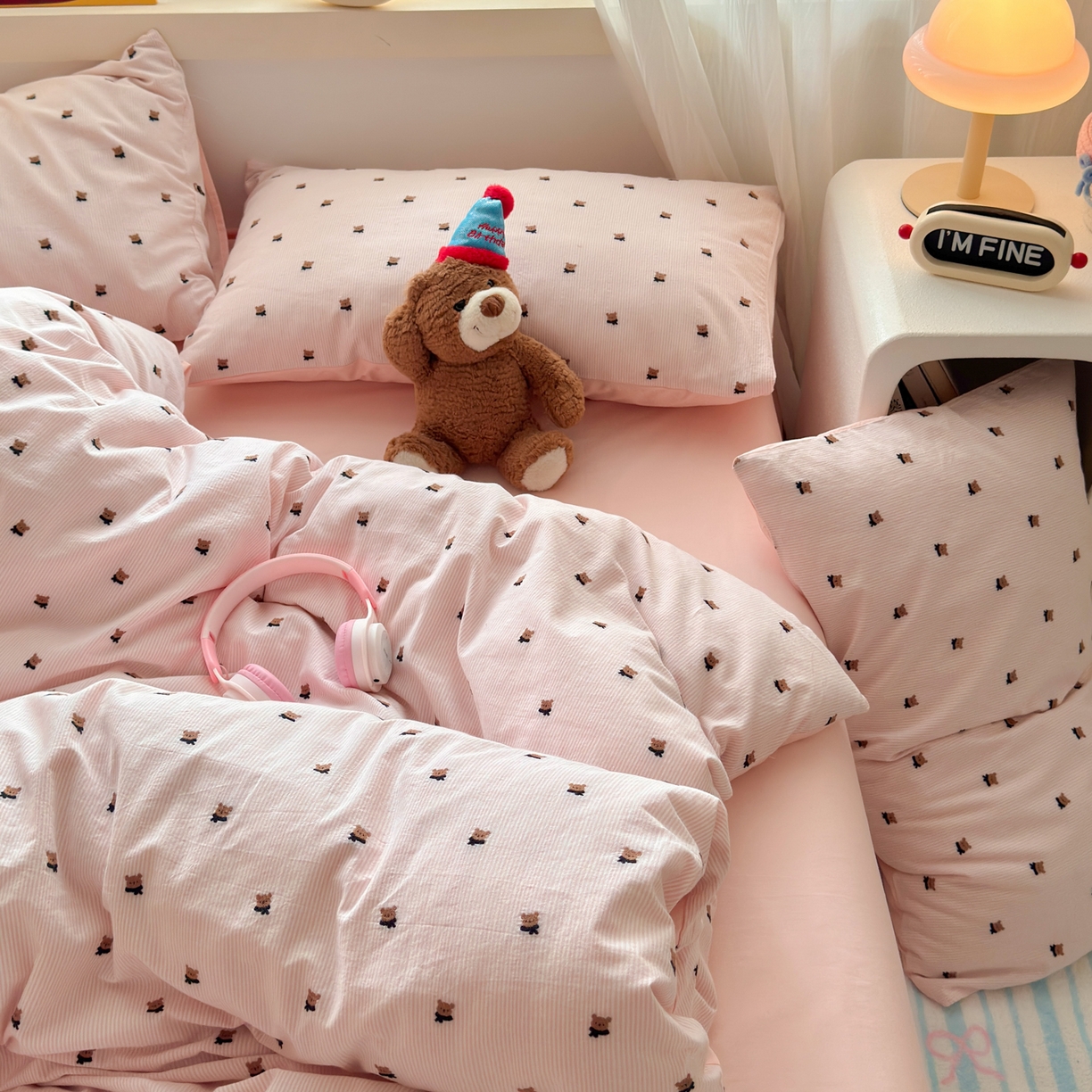 91家纺网 家纺一手货源 找家纺 寐居家纺 2026新款舒适全棉水洗棉提花四件套 提花-小熊玉