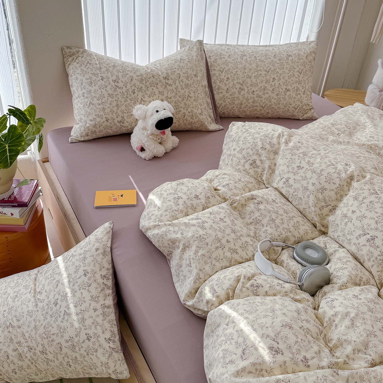 91家纺网 家纺一手货源 找家纺 铺尚美家纺 2026新款春款A类古法水洗仿棉云感棉小布袋四件套 半页诗