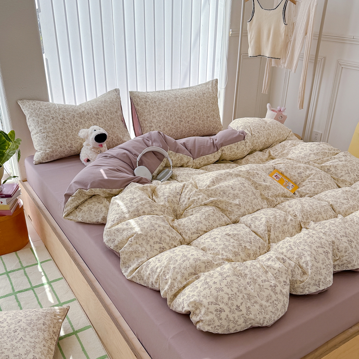 91家纺网 家纺一手货源 找家纺 铺尚美家纺 2026新款春款A类古法水洗仿棉云感棉小布袋四件套 半页诗