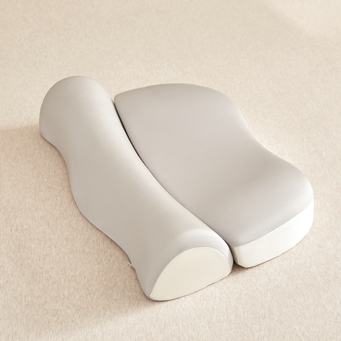 小桃姐家纺 2026新款零压助眠深睡枕牵引二合一组合款记忆枕枕头枕芯 淡雅灰