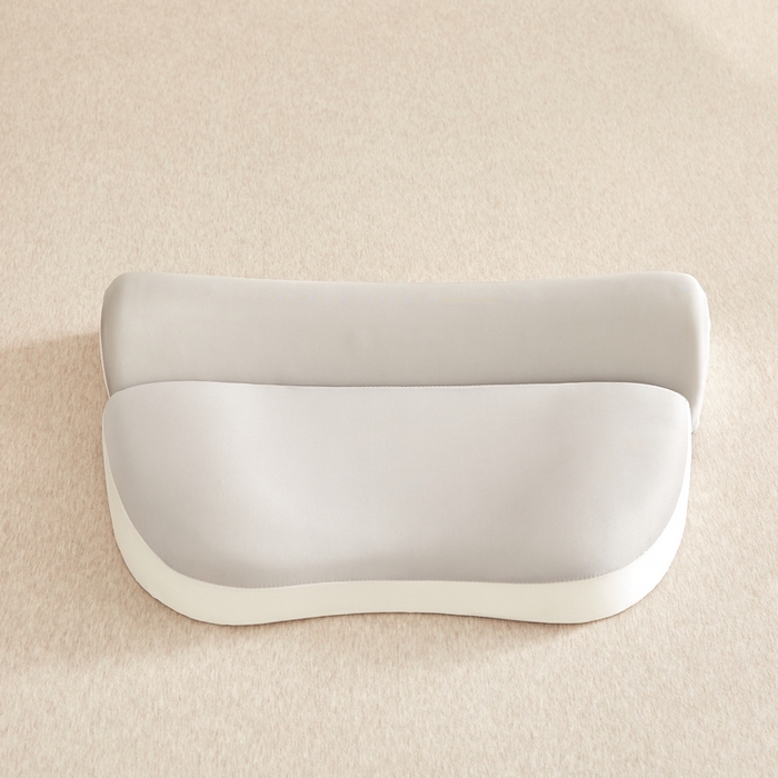 91家纺网 家纺一手货源 找家纺 小桃姐家纺 2026新款零压助眠深睡枕牵引二合一组合款记忆枕枕头枕芯 淡雅灰