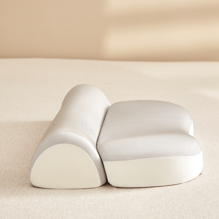 91家纺网 家纺一手货源 找家纺 小桃姐家纺 2026新款零压助眠深睡枕牵引二合一组合款记忆枕枕头枕芯 淡雅灰