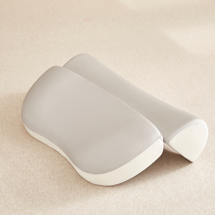 91家纺网 家纺一手货源 找家纺 小桃姐家纺 2026新款零压助眠深睡枕牵引二合一组合款记忆枕枕头枕芯 淡雅灰